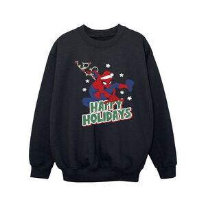 Spider-Man Girls Happy Holidays Sweatshirt / Black